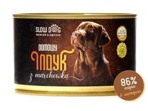 Domowy indyk  z marchewką i pietruszką - 86% mięsa - Mokra karma dla psa (Gramatura: 410g)