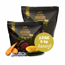 Karma tłoczona na zimno dla psa z dziczyzną i superfoods