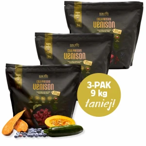 Karma tłoczona na zimno dla psa z dziczyzną i superfoods