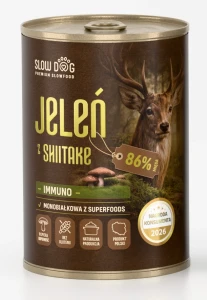 Zdjęcie produktu - Immuno Jeleń z shiitake - 86% mięsa - Mokra karma dla psa