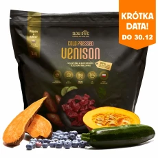 Karma tłoczona na zimno dla psa z dziczyzną i superfoods